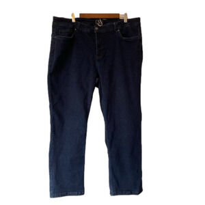 G By Giuliana Classic Dark Wash Stretch High Waist Straight Leg Denim Jeans 22W